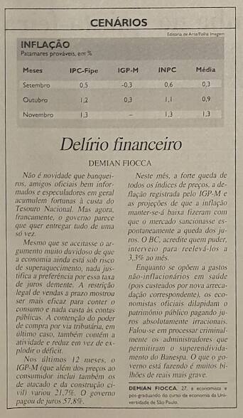 Demian Fiocca coluna Folha de São Paulo